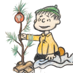 Charlie Brown's Linus with a Christmas Tree