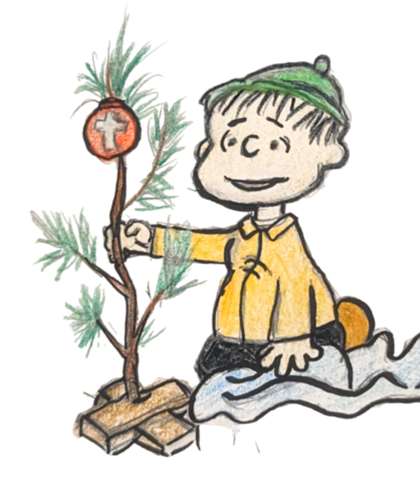 Charlie Brown's Linus with a Christmas Tree